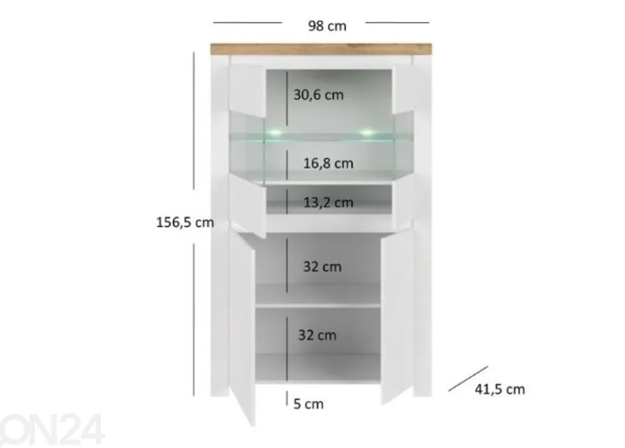 Vitriinikaappi Vigo 98 cm
