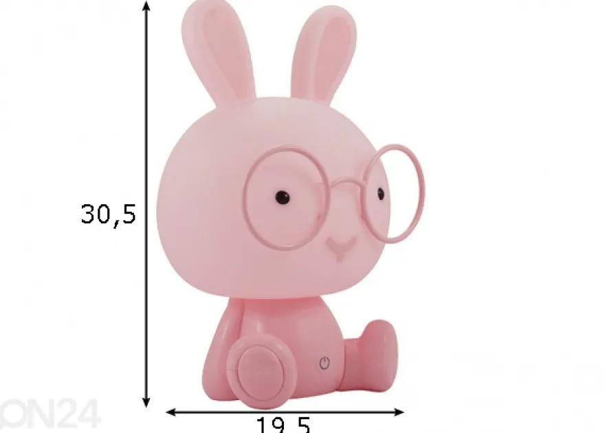 Yölamppu Rabbit LED, vaaleanpunainen