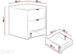 Yöpöytä Tireno 35 cm
